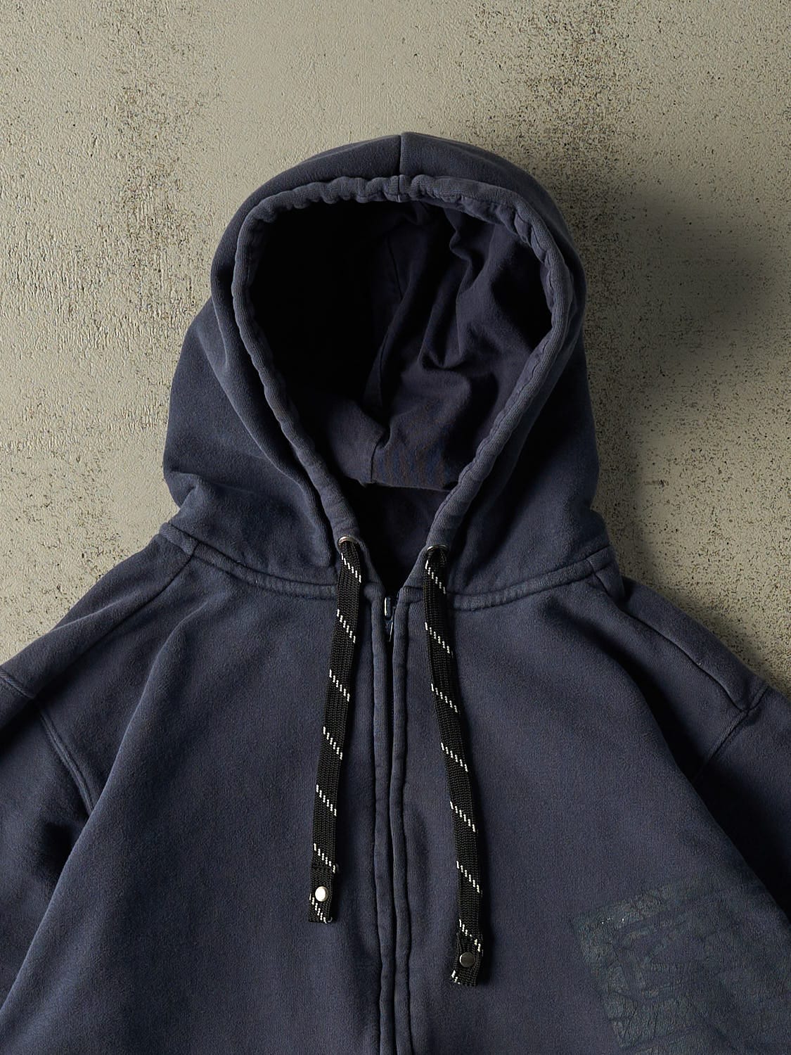 Vintage Y2K Navy Blue Ocean Earth Boarding Co. Zip Up Hoodie (M/L)