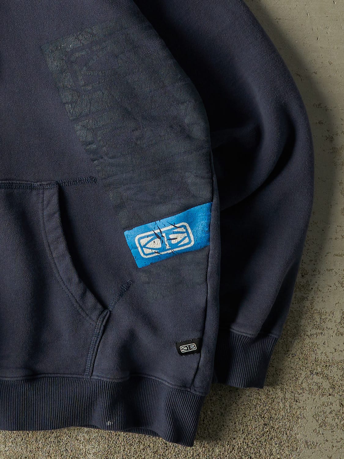 Vintage Y2K Navy Blue Ocean Earth Boarding Co. Zip Up Hoodie (M/L)