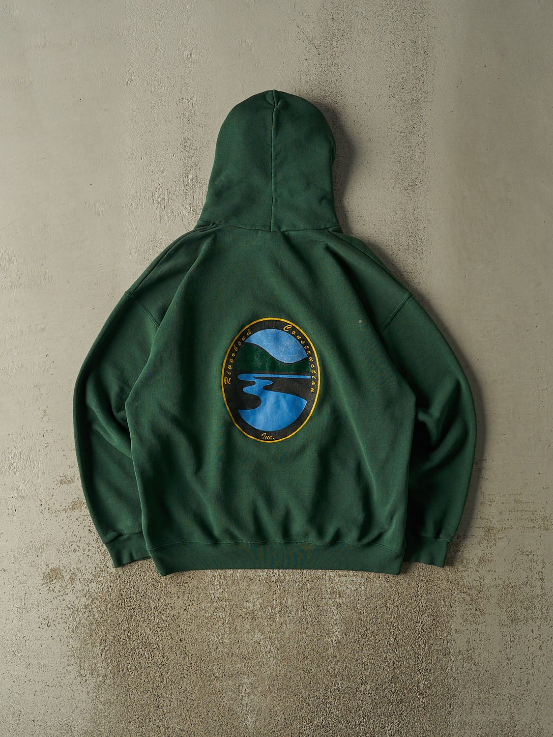 Vintage 90s Green Riverland Construction Hoodie (L/XL)