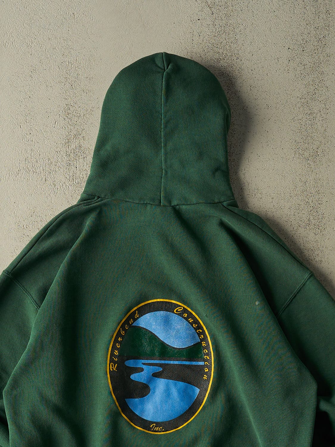 Vintage 90s Green Riverland Construction Hoodie (L/XL)