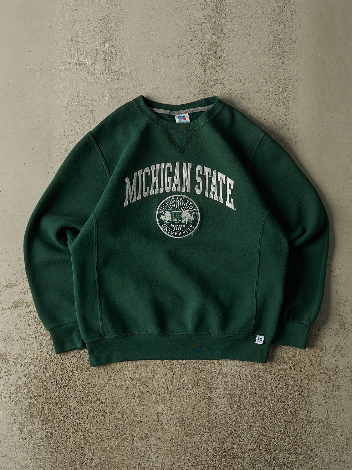 Vintage Y2K Green Russell Athletic Michigan State Crewneck (M/L)
