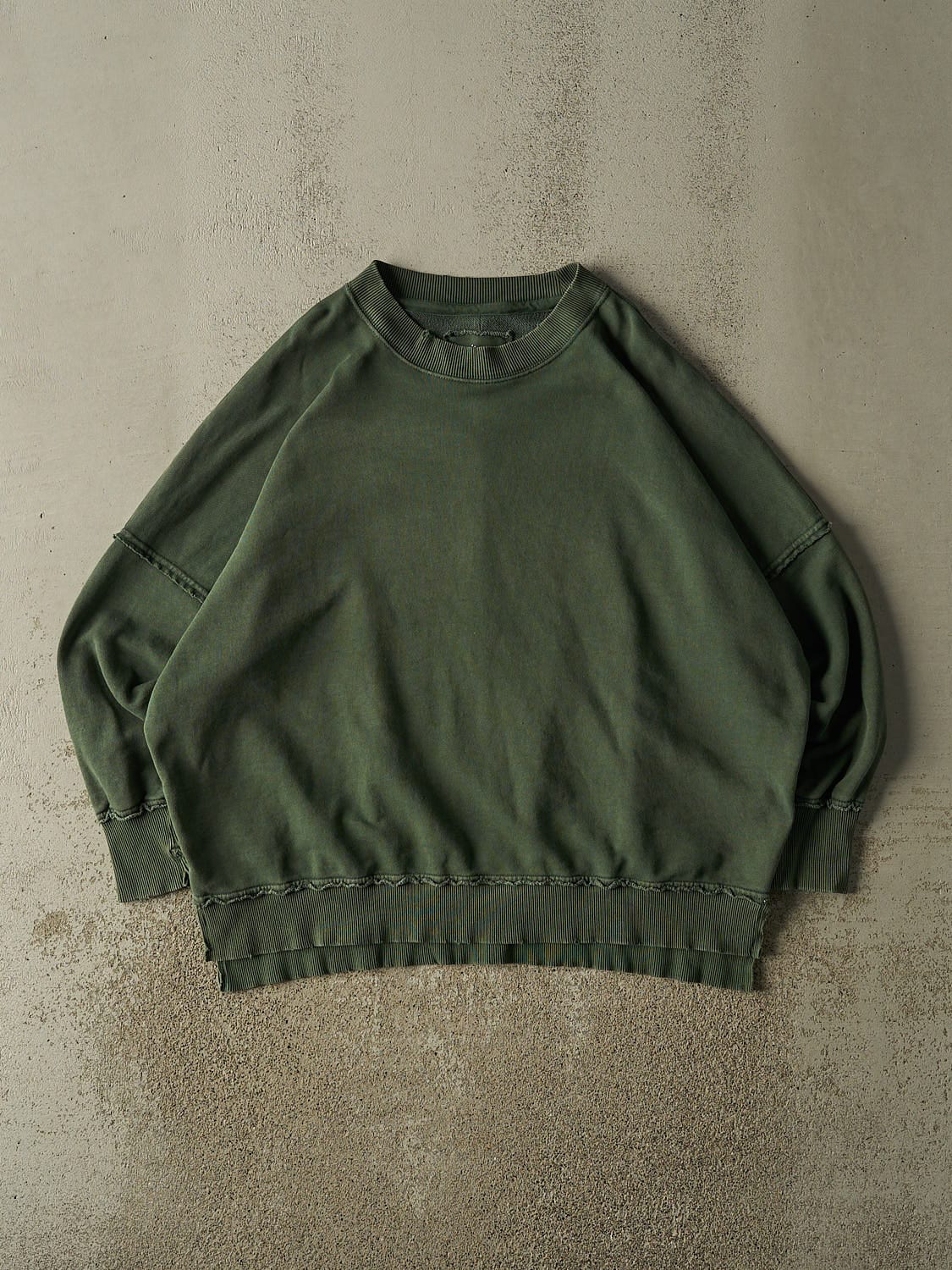 Vintage Y2K Sun Faded Green Blank Crewneck (XXL/XXXL)