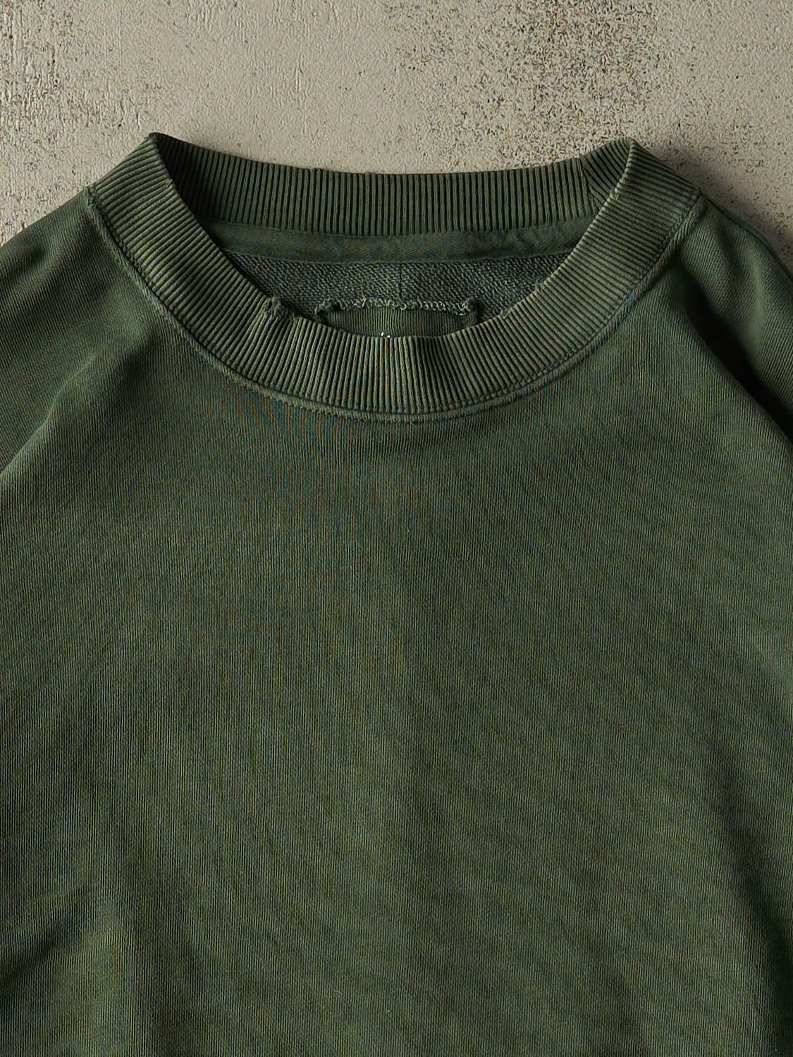 Vintage Y2K Sun Faded Green Blank Crewneck (XXL/XXXL)