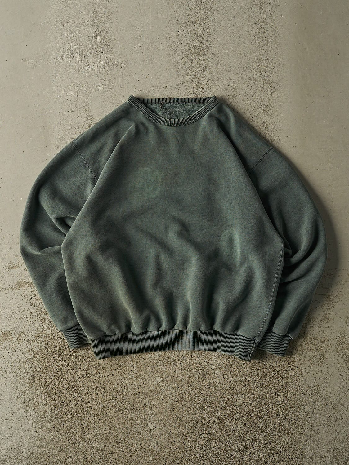 Vintage 90s Washed Green Blank Crewneck (XL)