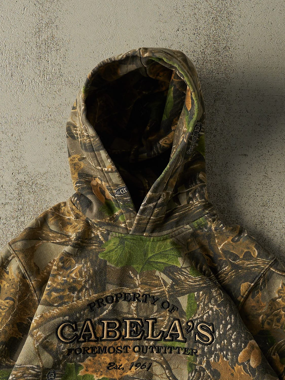 Vintage Y2K Camo Cabela's Embroidered Hoodie (XXS/XS)