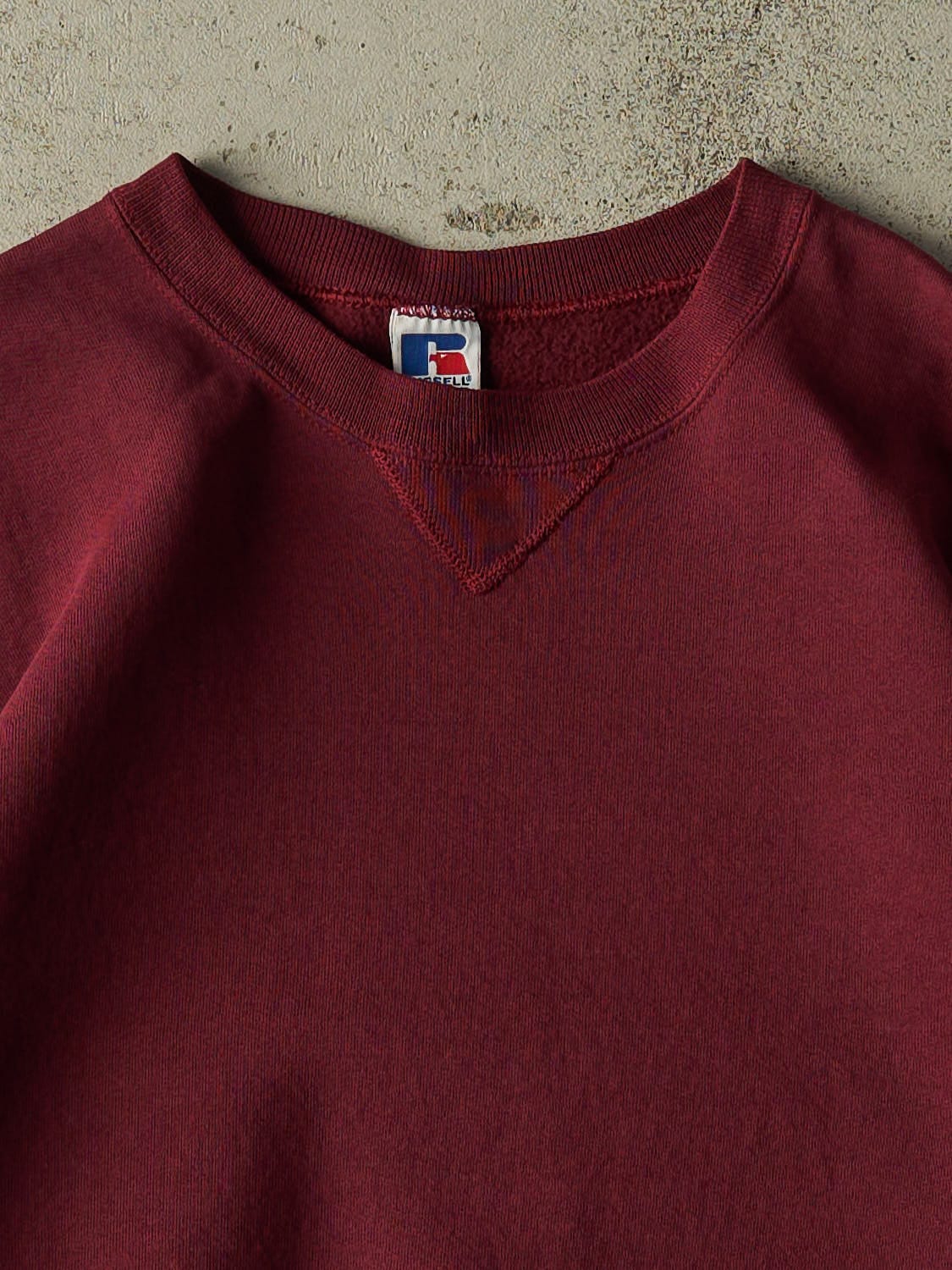 Vintage 90s Burgundy Russell Athletic Blank Crewneck (M/L)