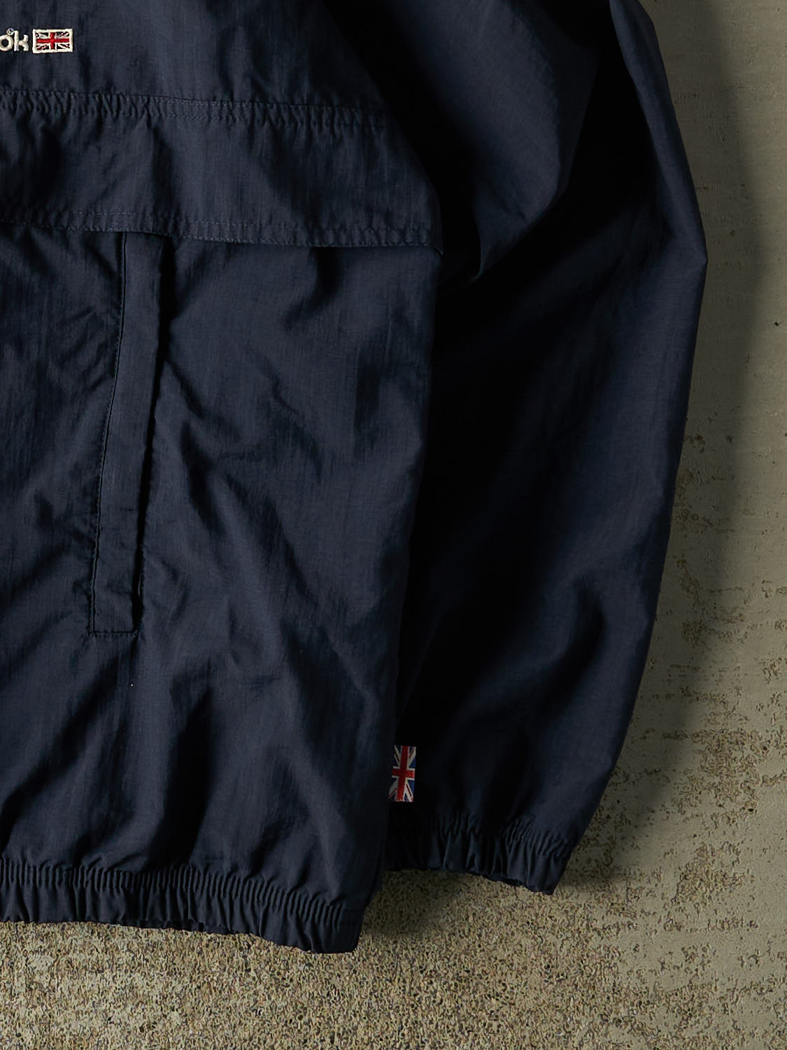 Vintage 90s Navy Blue Reebok Embroidered Quarter Zip Windbreaker Jacket (L/XL)