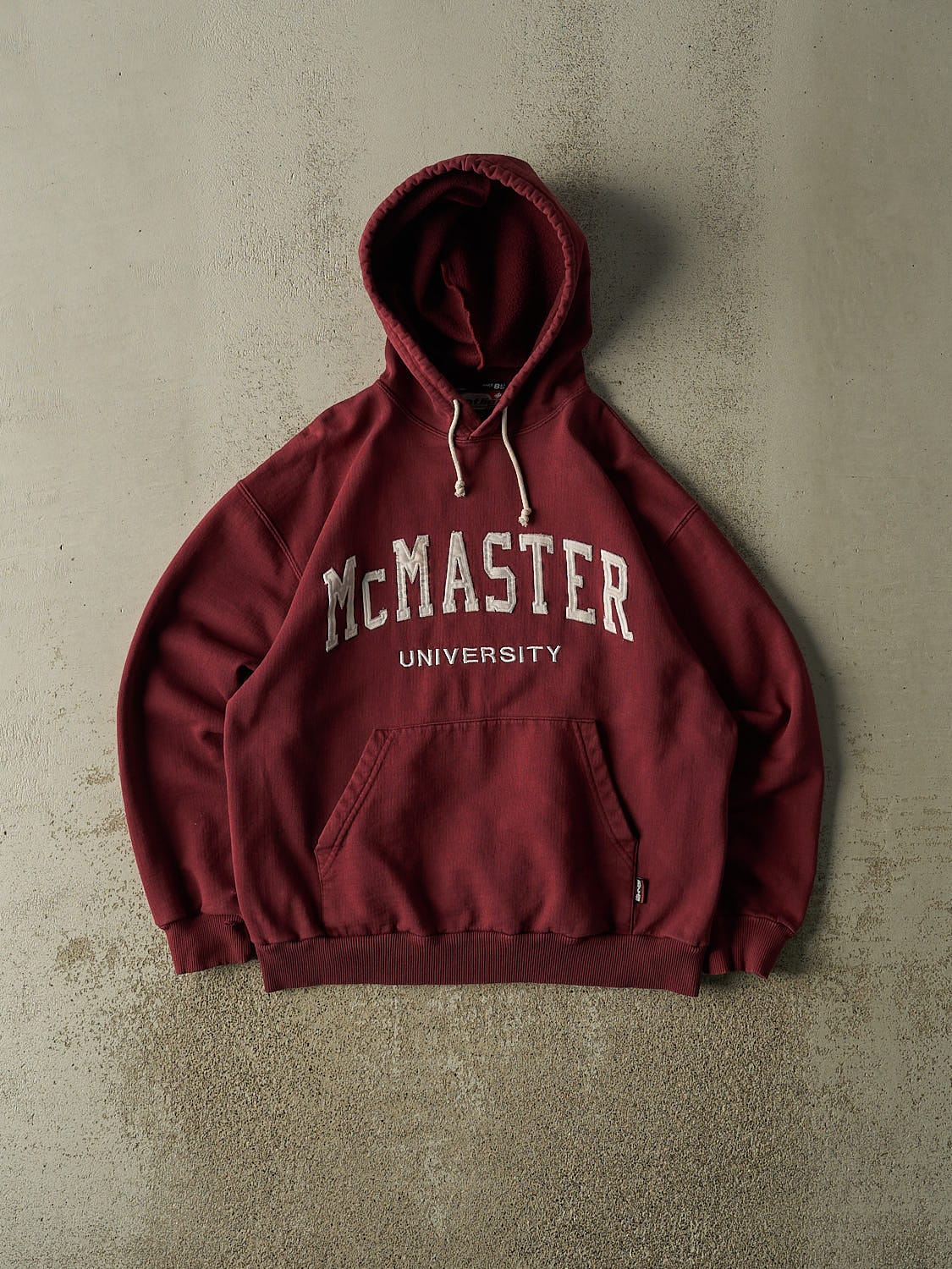 Vintage Y2K Burgundy McMaster University Hoodie (M)
