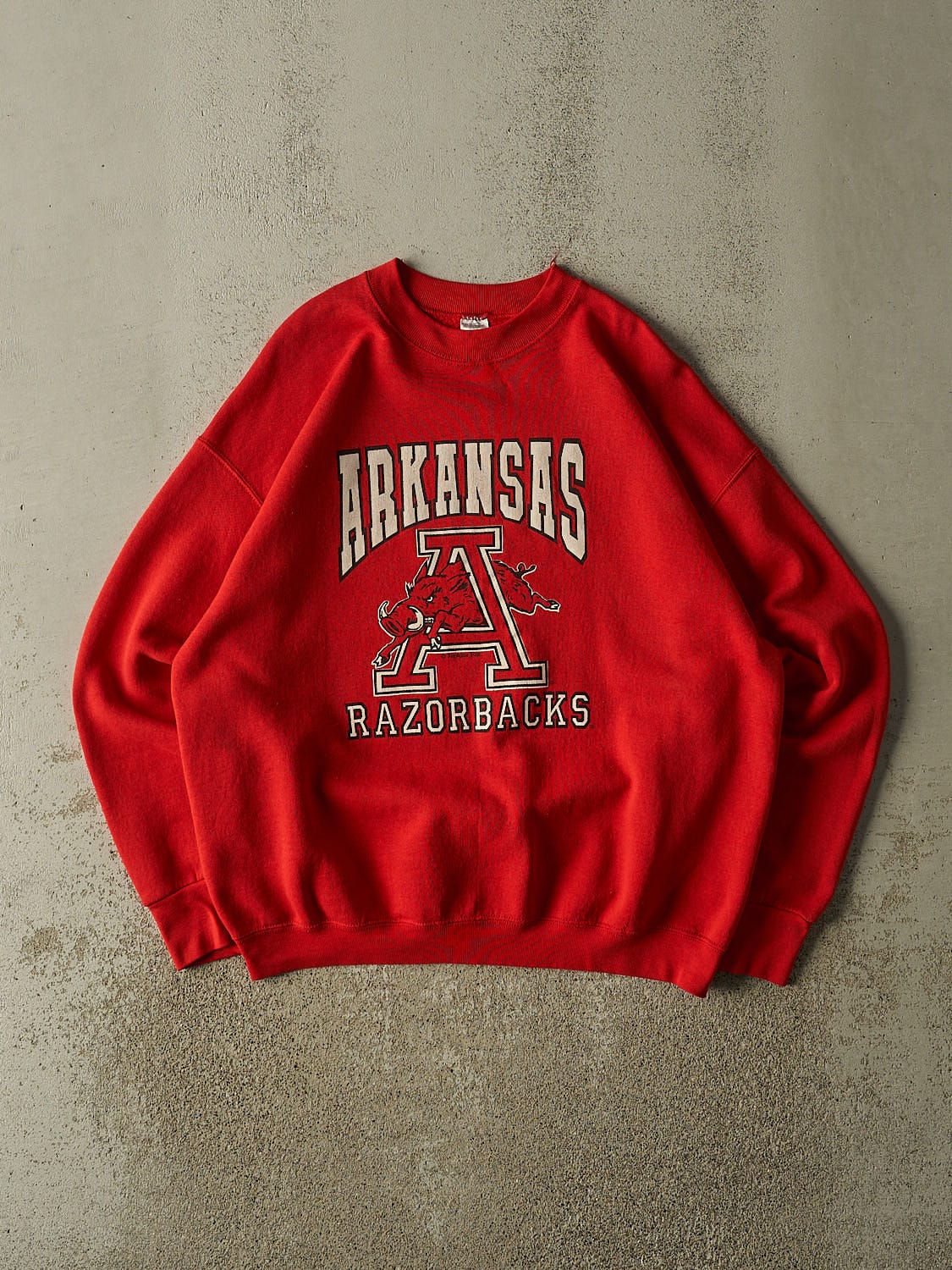 Vintage 90s Red University of Arkansas Razorbacks Crewneck (L/XL)
