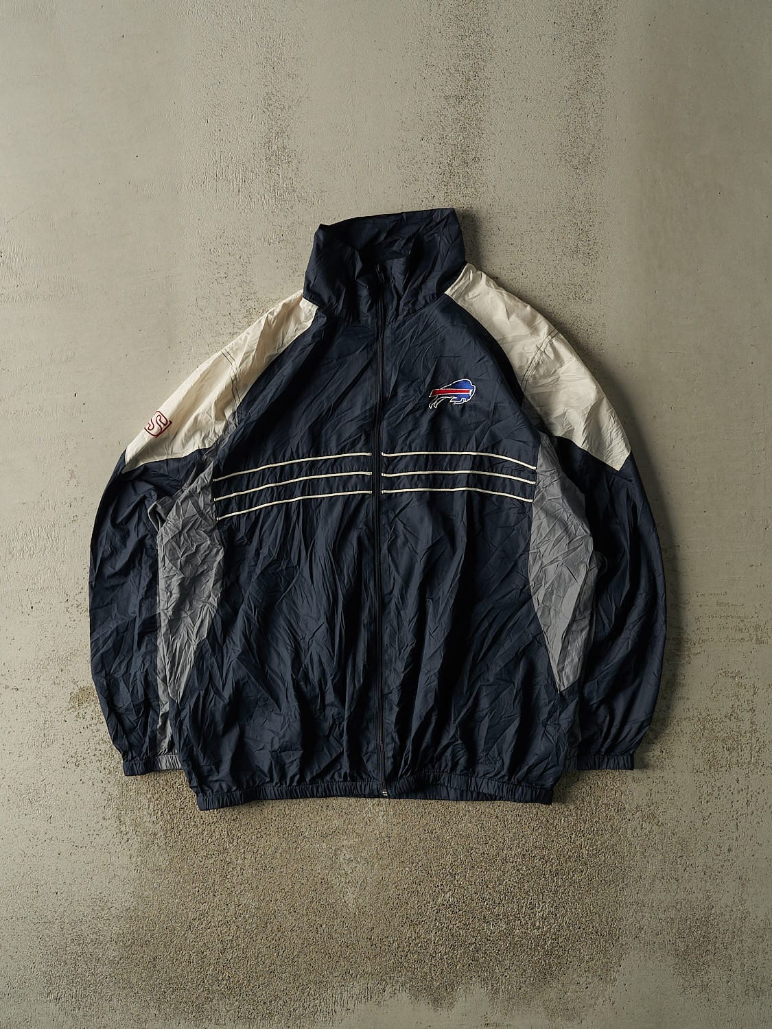 Vintage Y2K Navy Blue Buffalo Bills Windbreaker Jacket (XL/XXL)