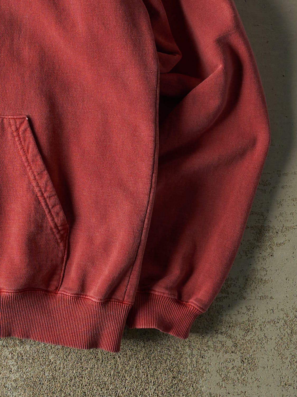 Vintage 90s Sun Faded Red Provincetown Zip Up Hoodie (XL/XXL)