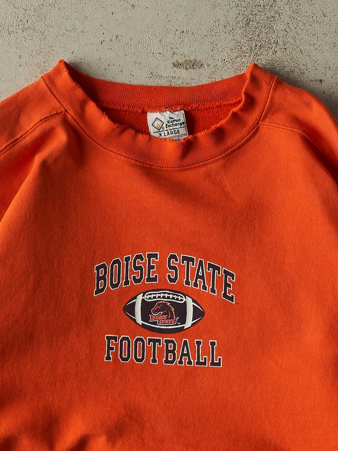 Vintage 90s Orange Boise State Broncos Football Crewneck (XXL)