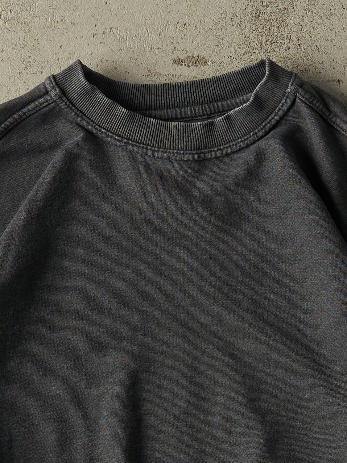 Vintage 90s Charcoal Grey Russell Athletic Blank Crewneck (L)