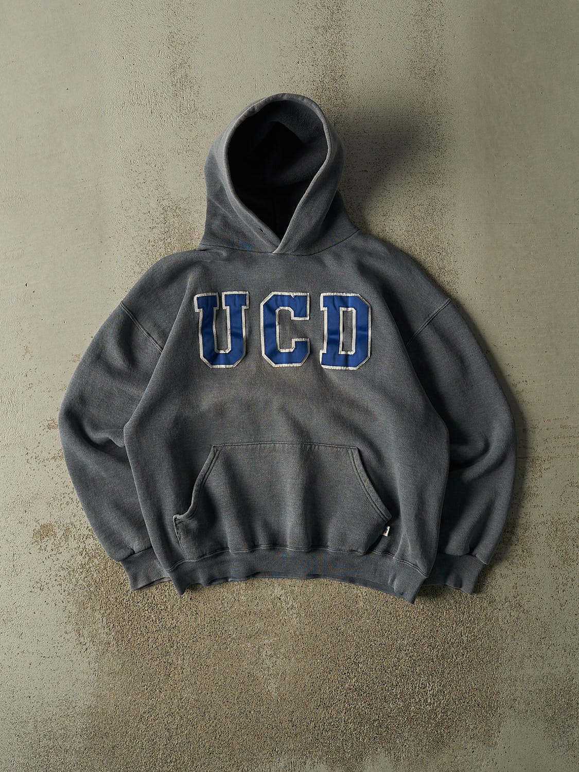 Vintage Y2K Faded Grey Russell Athletic UCD Hoodie (M/L)