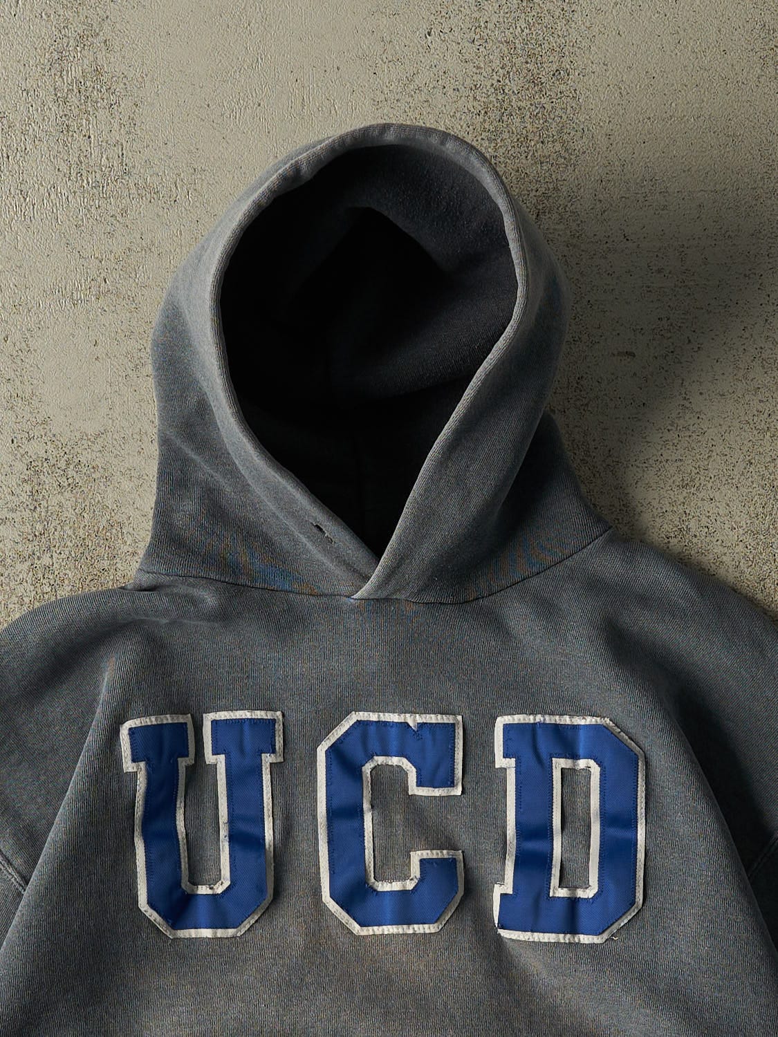 Vintage Y2K Faded Grey Russell Athletic UCD Hoodie (M/L)