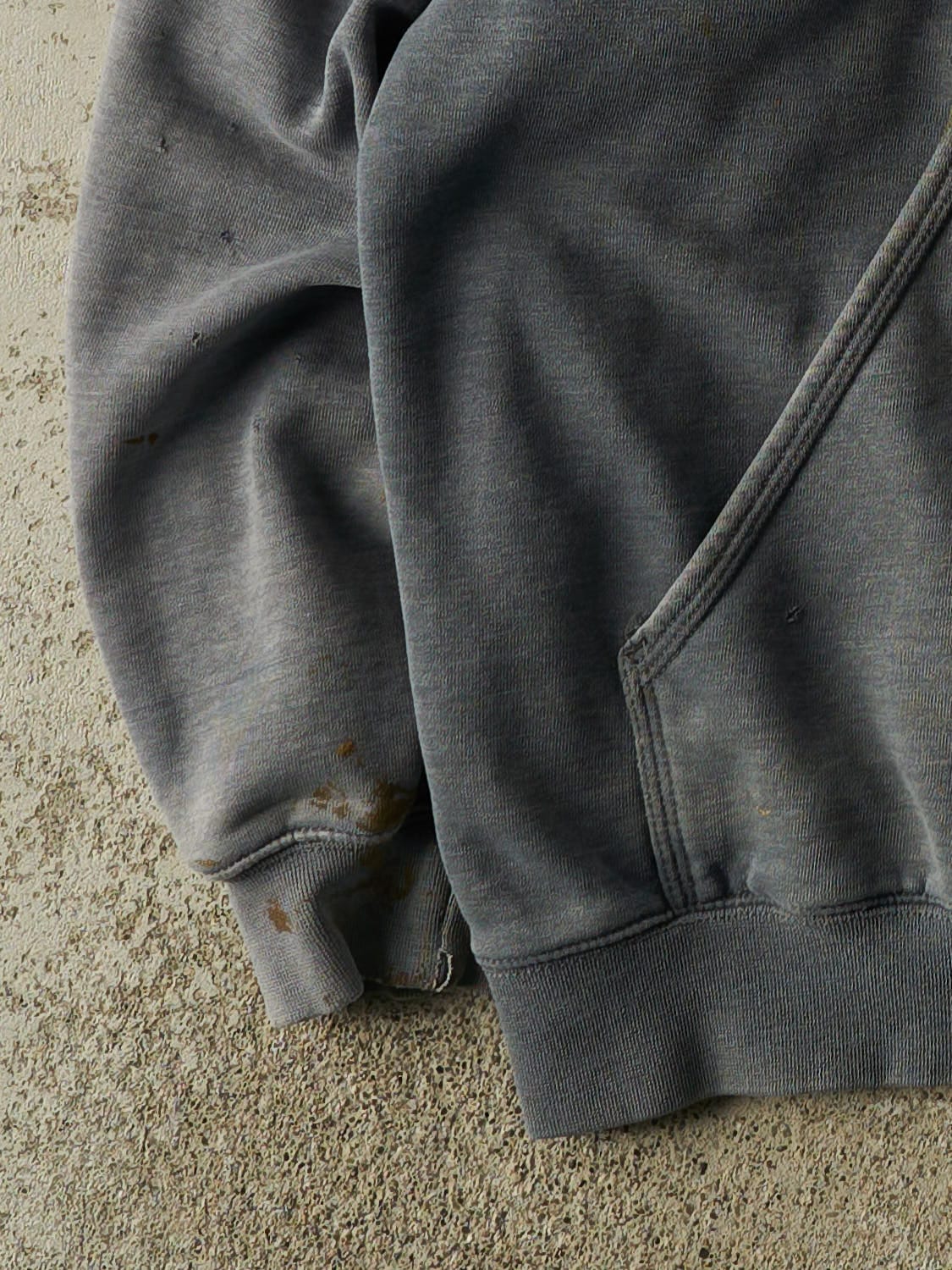 Vintage Y2K Faded Charcoal Grey Carhartt Hoodie (L/XL)