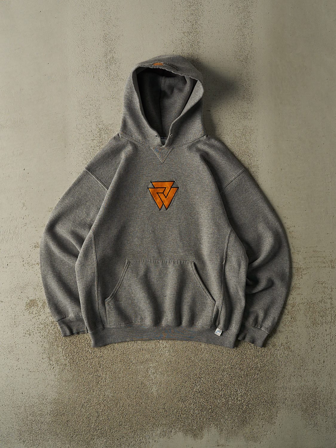Vintage Y2K Grey Russell Athletic Embroidered Hoodie (L)