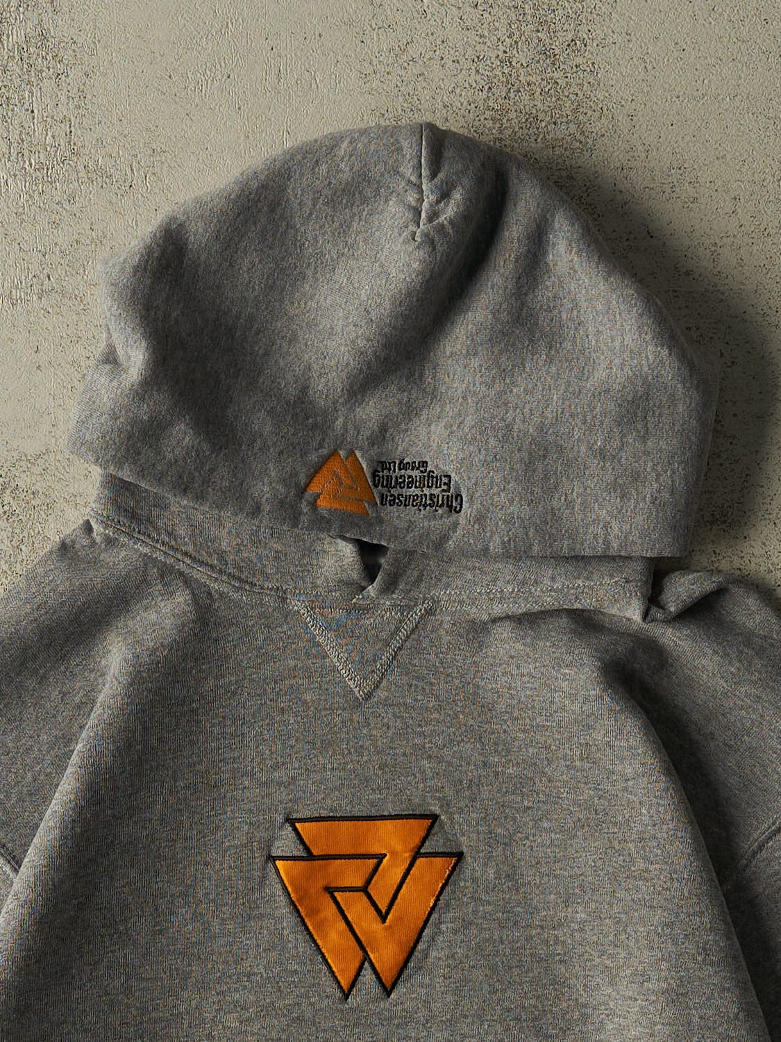 Vintage Y2K Grey Russell Athletic Embroidered Hoodie (L)