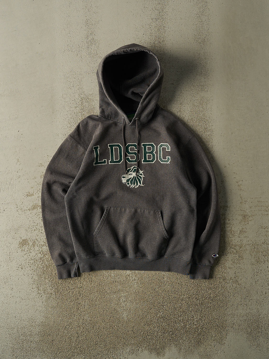 Vintage Y2K Charcoal Grey LDSBC Hoodie (S/M)