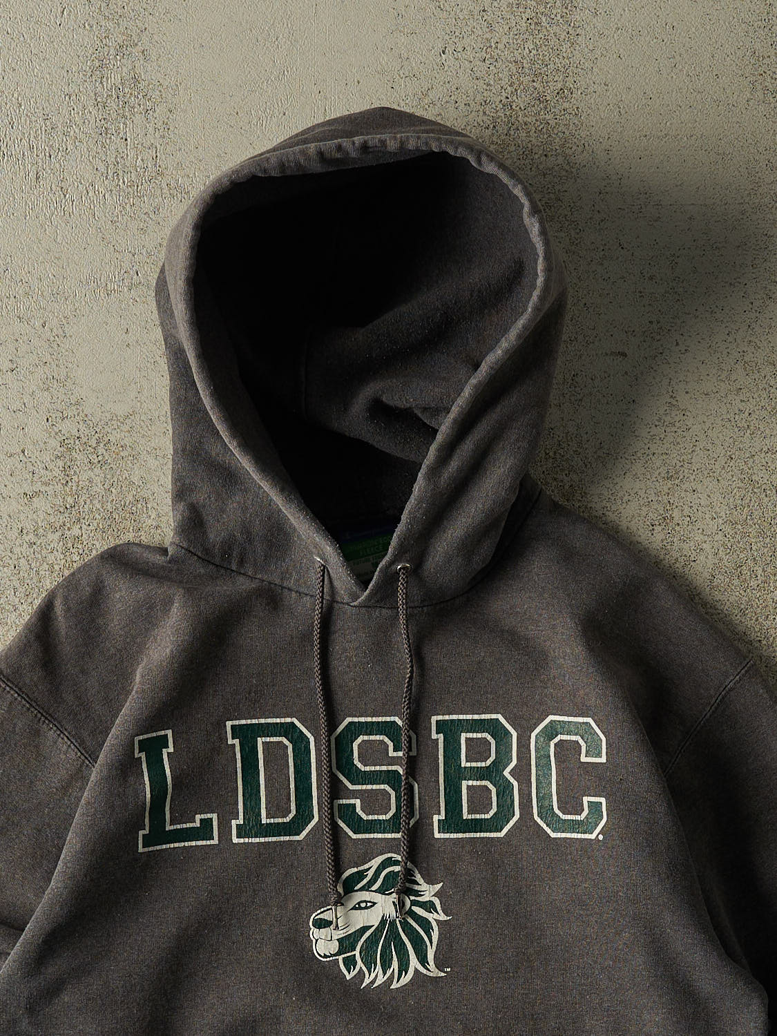 Vintage Y2K Charcoal Grey LDSBC Hoodie (S/M)