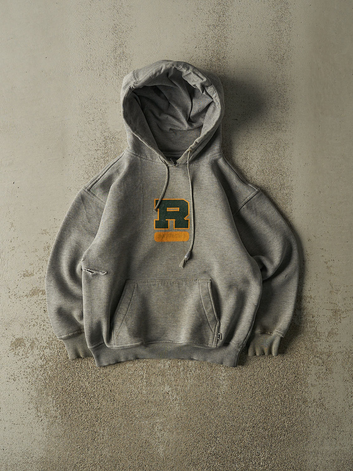 Vintage 90s Grey R Graphic Hoodie (XS/S)
