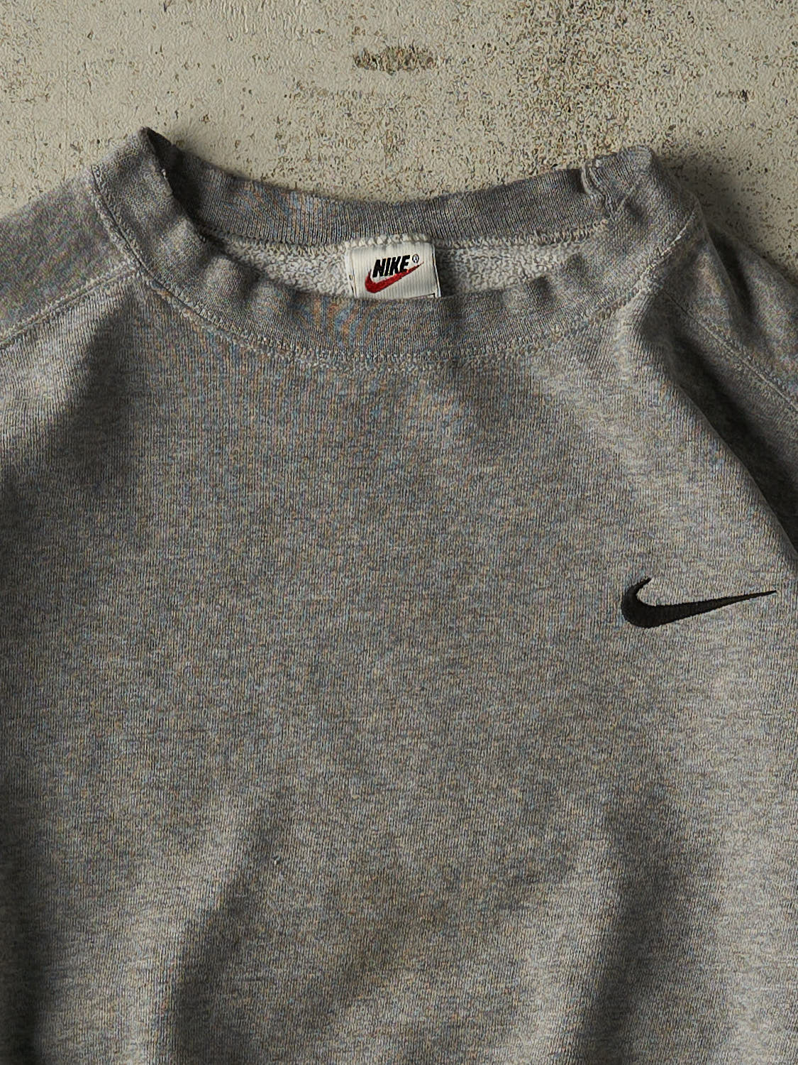 Vintage 90s Grey Nike Embroidered Swoosh Crewneck (S/M)