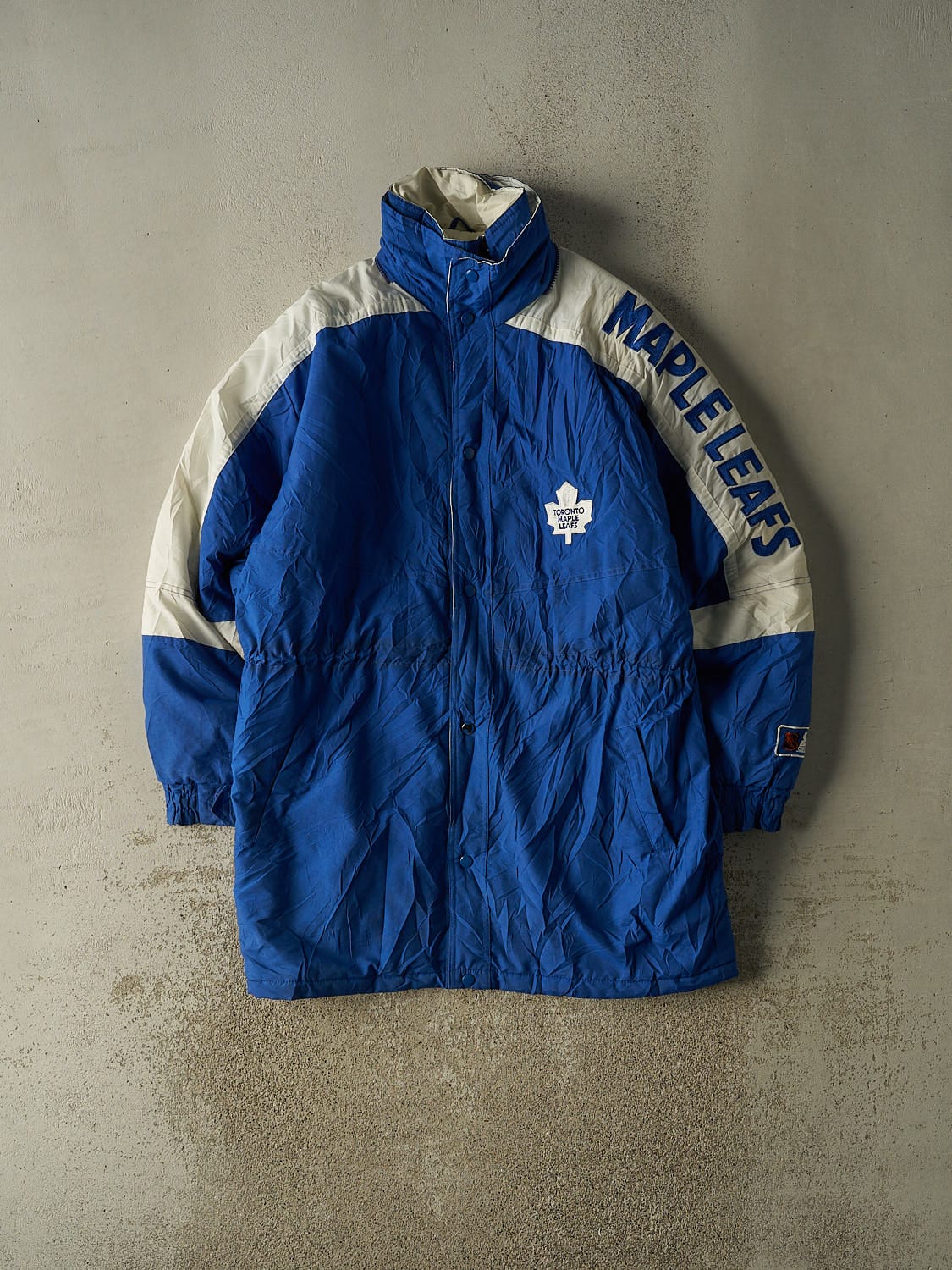 Vintage 90s Blue Toronto Maple Leafs Starter Winter Long Jacket (XL/XXL)