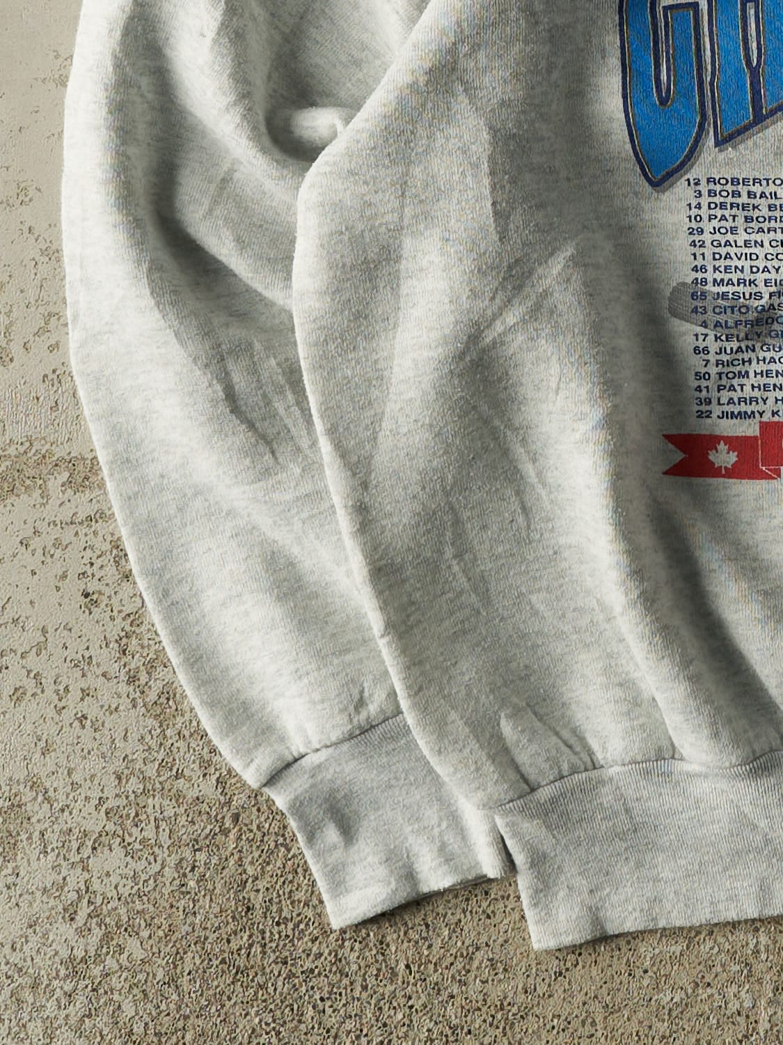 Vintage 92' Heather Grey Toronto Blue Jays World Series Champions Crewneck (L/XL)