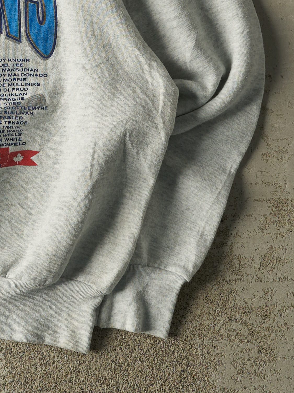 Vintage 92' Heather Grey Toronto Blue Jays World Series Champions Crewneck (L/XL)