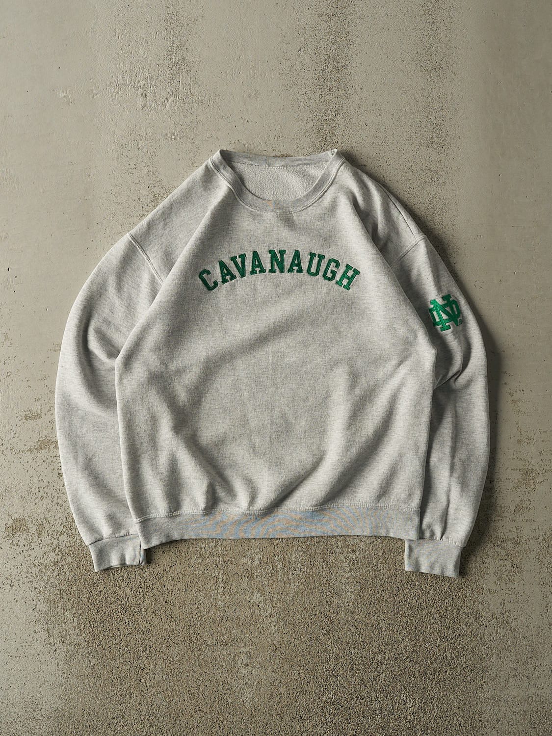 Vintage 90s Heather Grey University of Notre Dame Cavanaugh Crewneck (S/M)