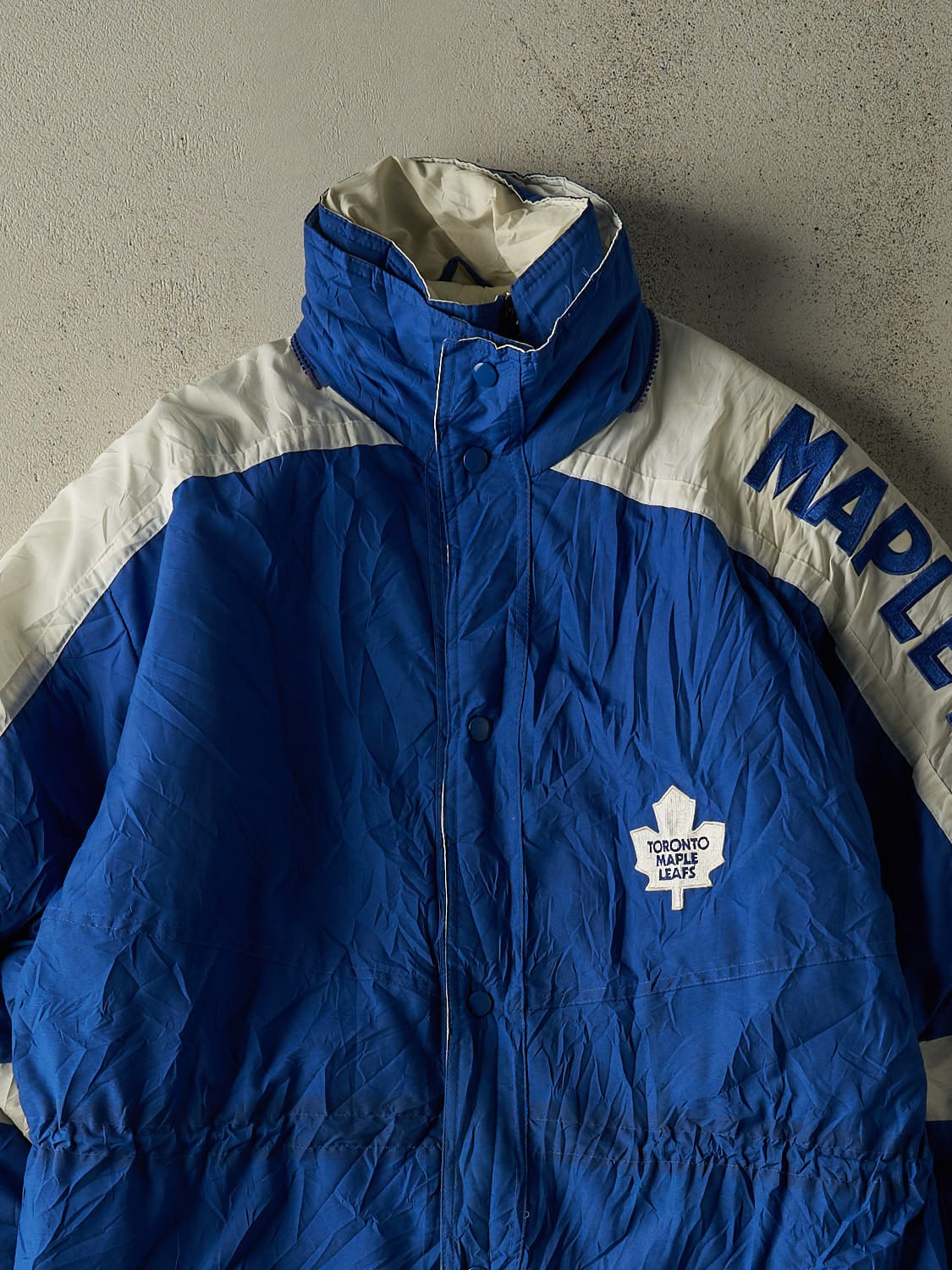 Vintage 90s Blue Toronto Maple Leafs Starter Winter Long Jacket (XL/XXL)