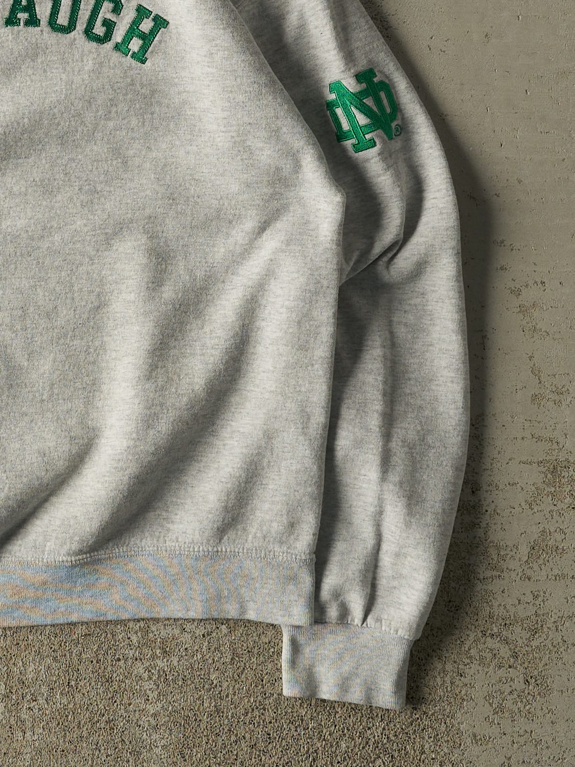 Vintage 90s Heather Grey University of Notre Dame Cavanaugh Crewneck (S/M)