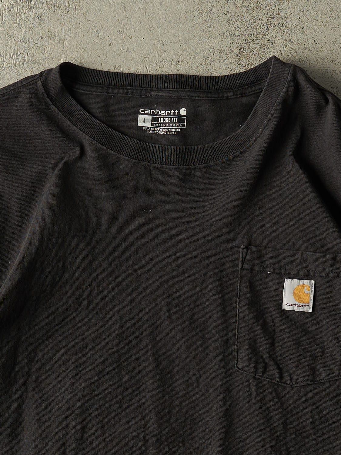 Vintage Y2K Black Carhartt Pocket Tee (XL)
