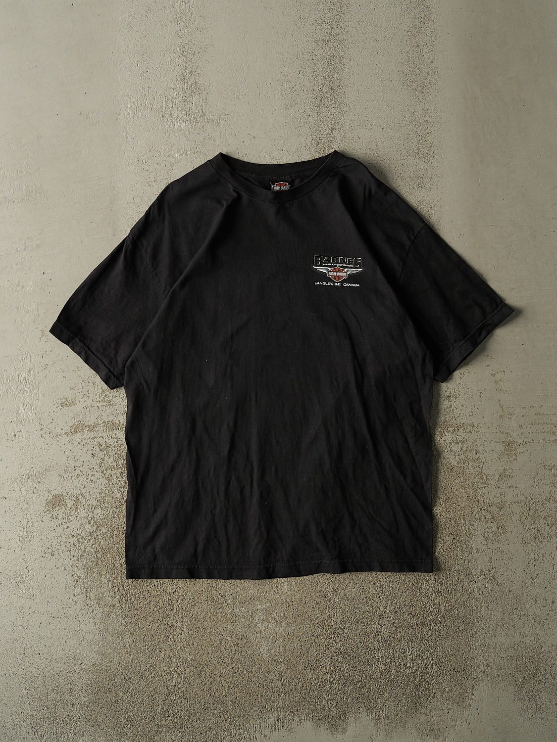 Vintage Y2K Black Harley Davidson Langley BC Tee (XL)