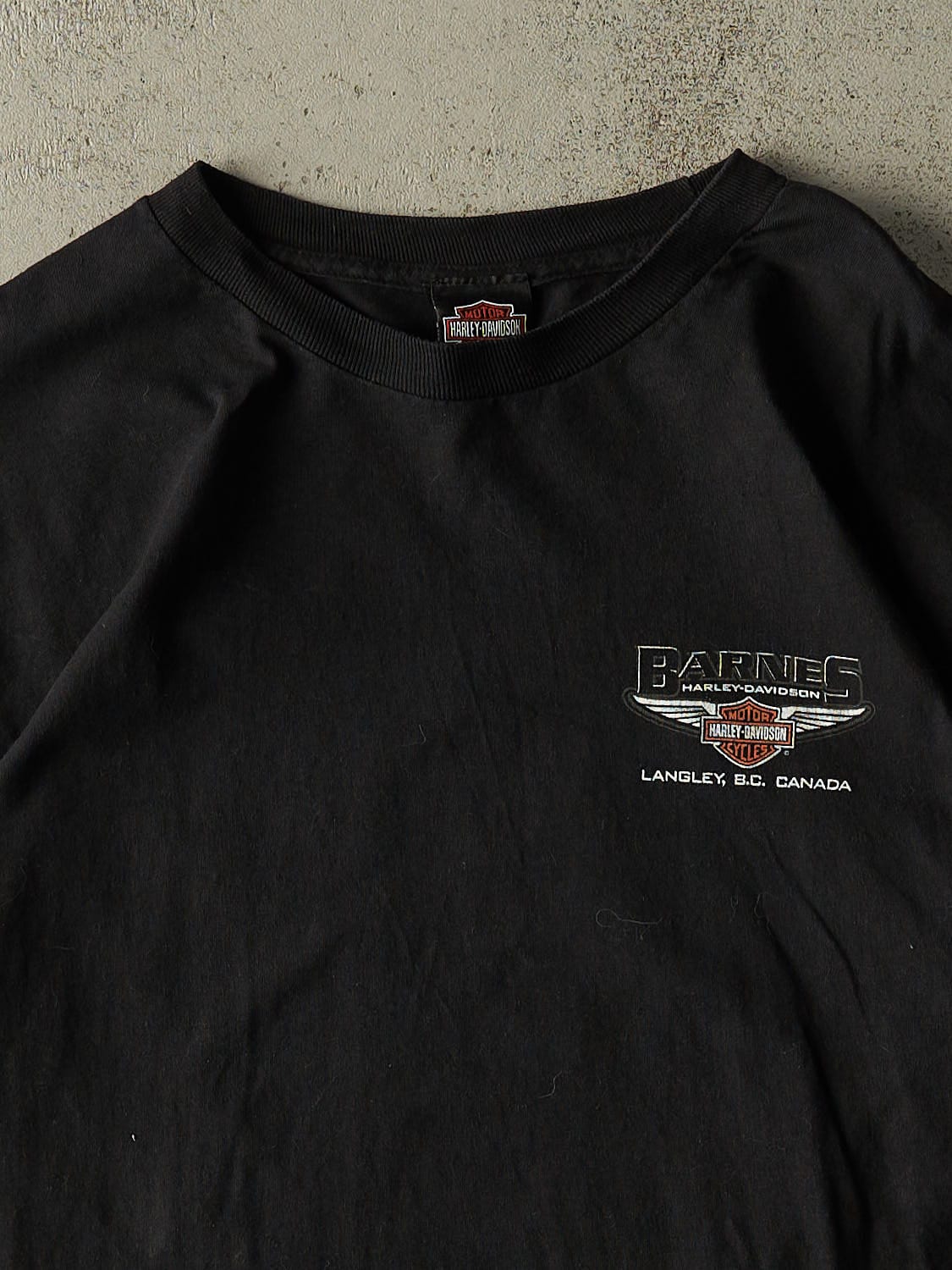 Vintage Y2K Black Harley Davidson Langley BC Tee (XL)
