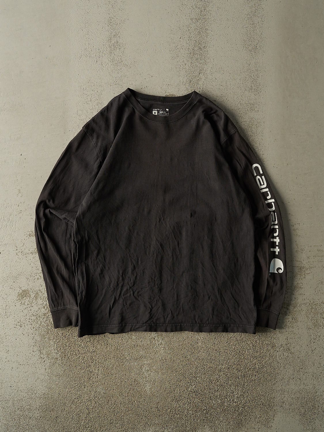 Vintage Y2K Faded Black Carhartt Long Sleeve (L/XL)