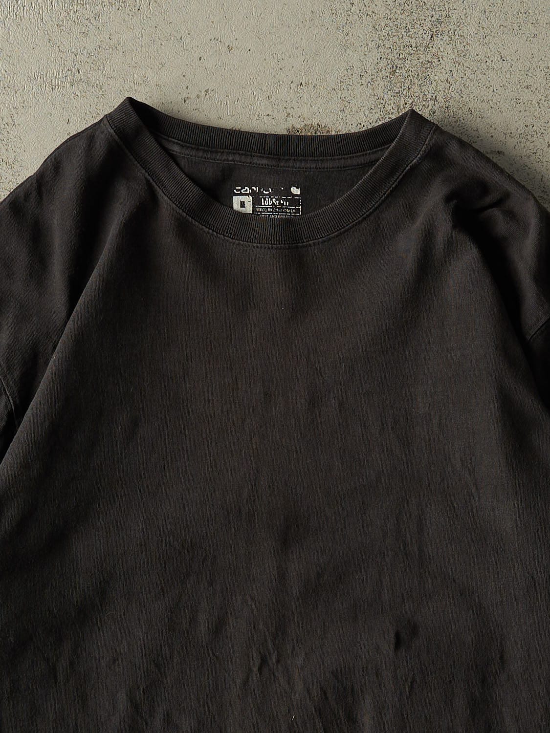 Vintage Y2K Faded Black Carhartt Long Sleeve (L/XL)