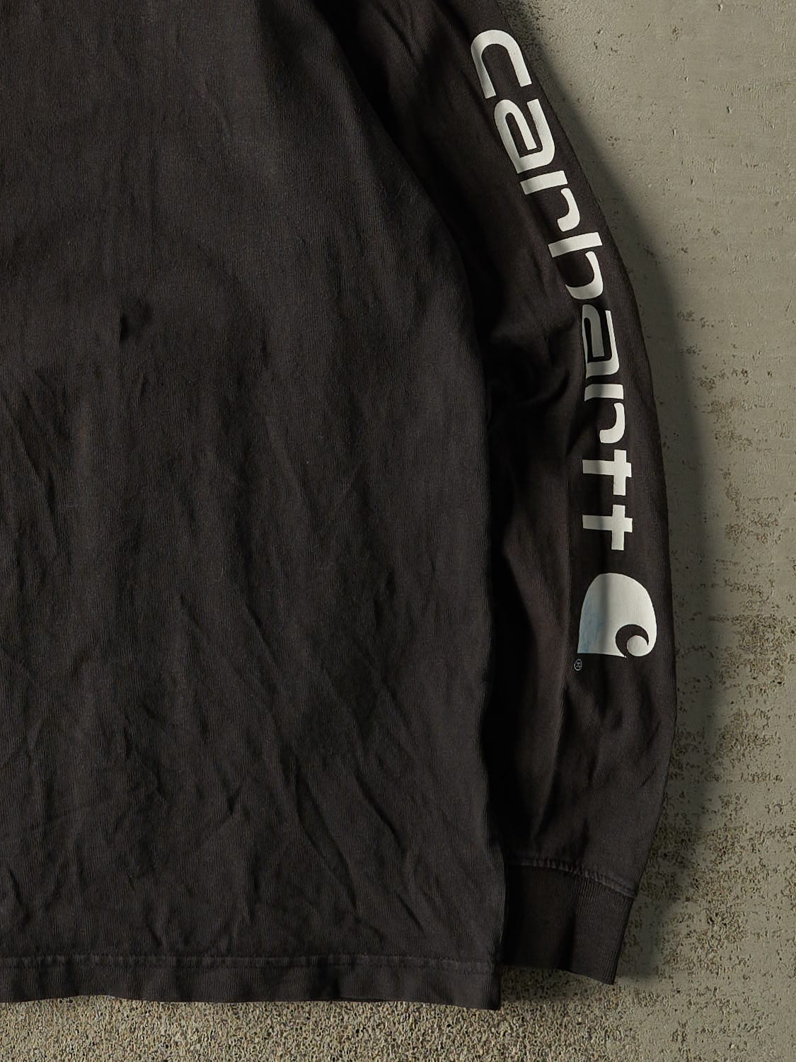 Vintage Y2K Faded Black Carhartt Long Sleeve (L/XL)