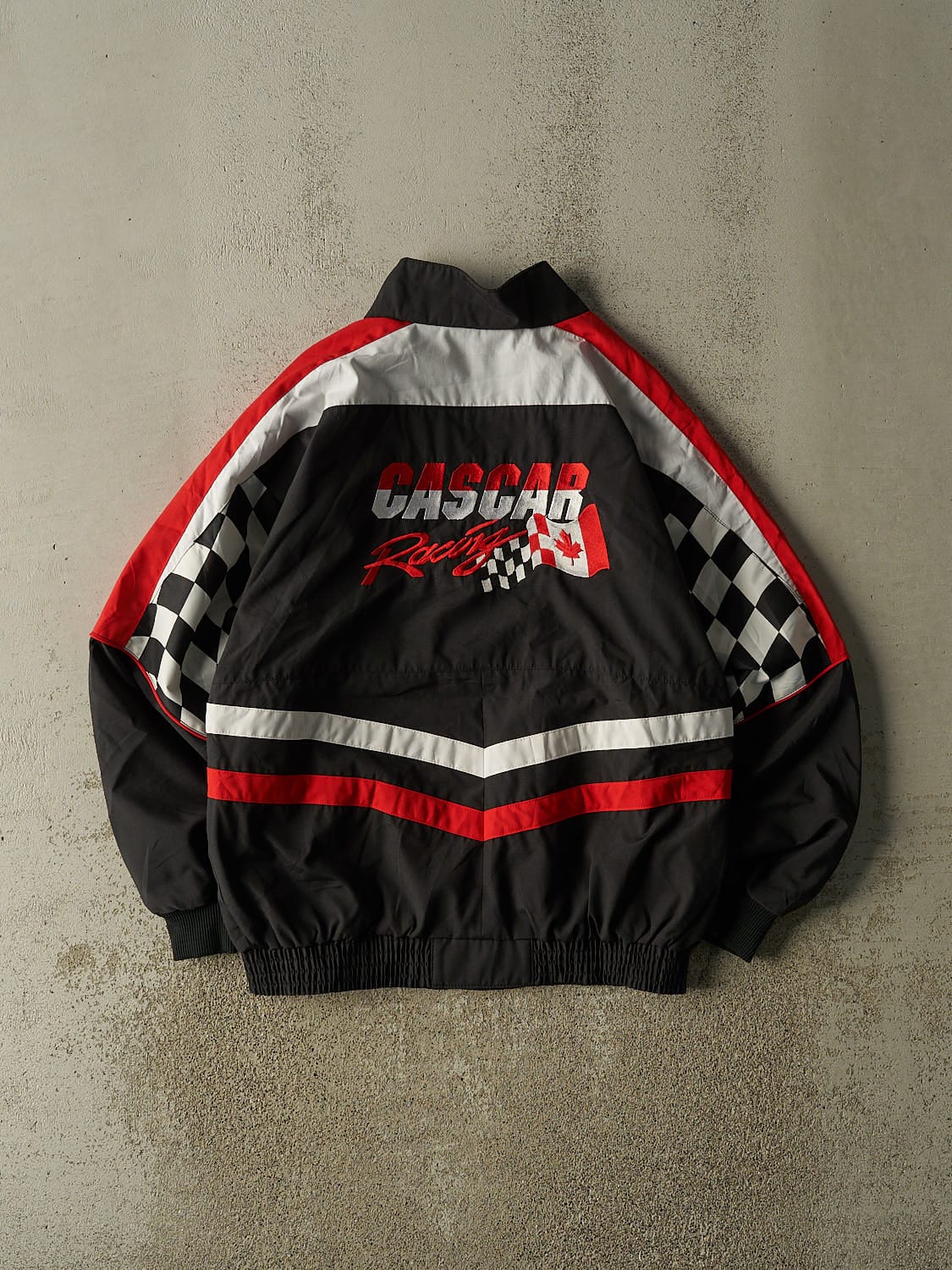 Vintage 90s Black Cascar Racing Embroidered Jacket (L/XL)