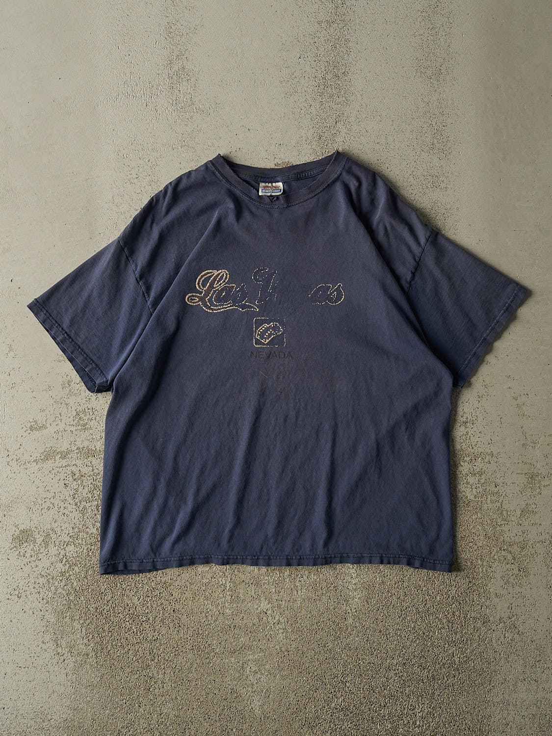 Vintage Y2K Faded Navy Blue Las Vegas Nevada Tee (L/XL)