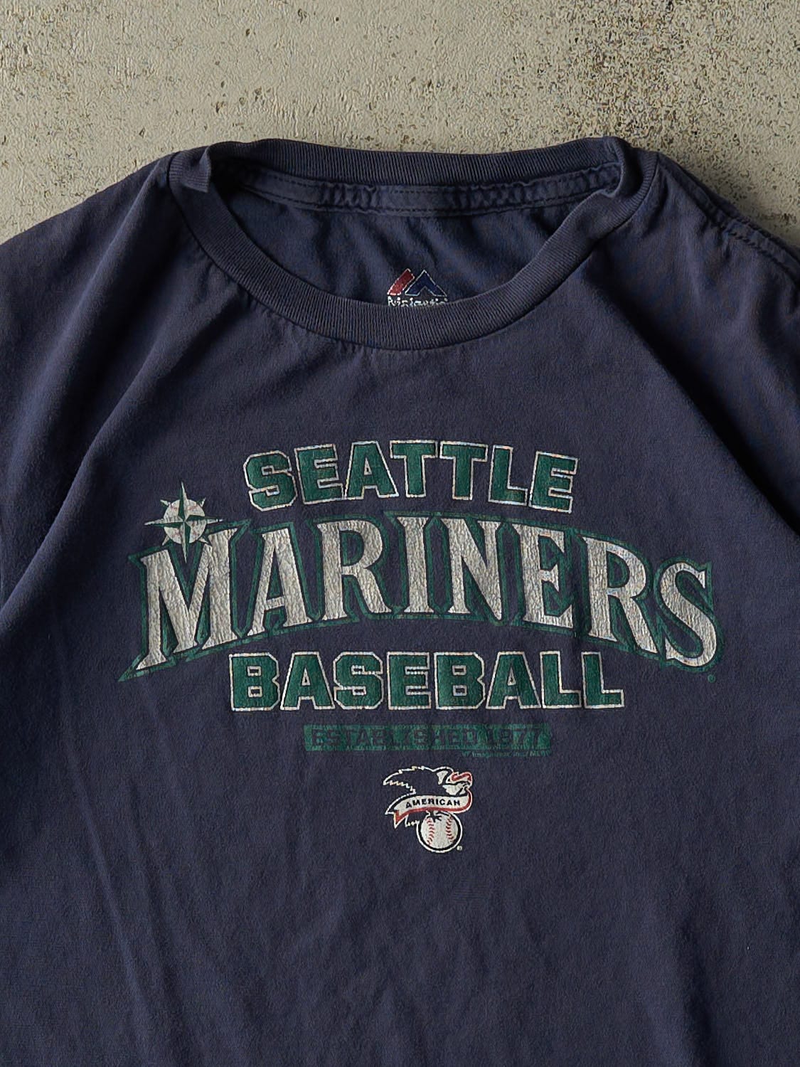 Vintage Y2K Navy Blue Seattle Mariners Tee (S)