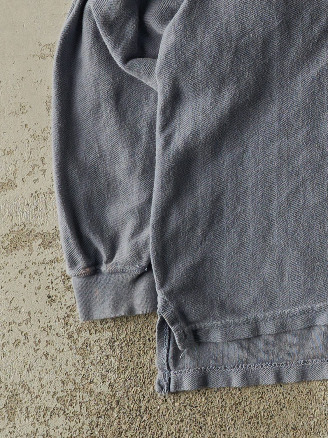 Vintage 90s Blue Quarter Button Faded Glory Long Sleeve (S/M)