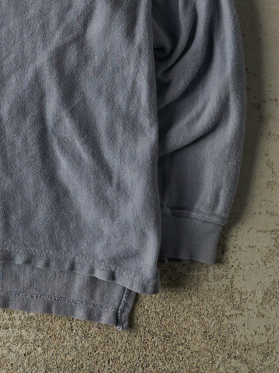 Vintage 90s Blue Quarter Button Faded Glory Long Sleeve (S/M)