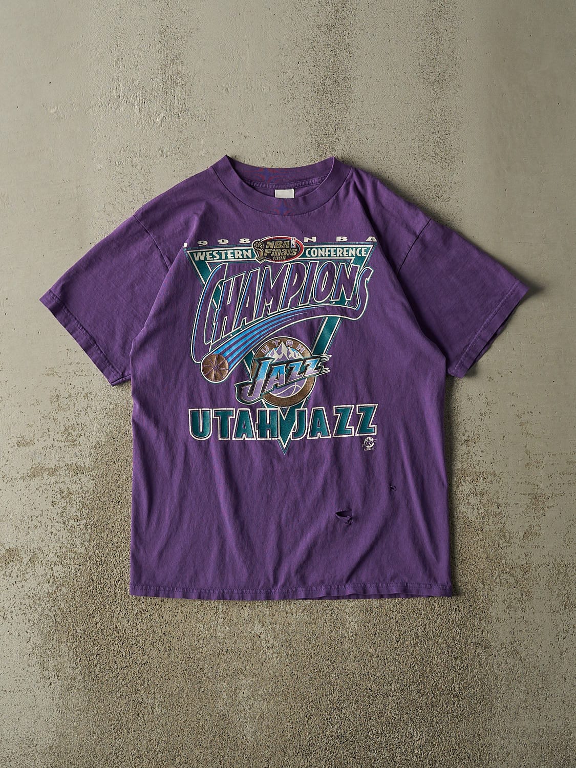 Vintage 98' Purple Utah Jazz NBA Western Conference Champions Tee (M/L)