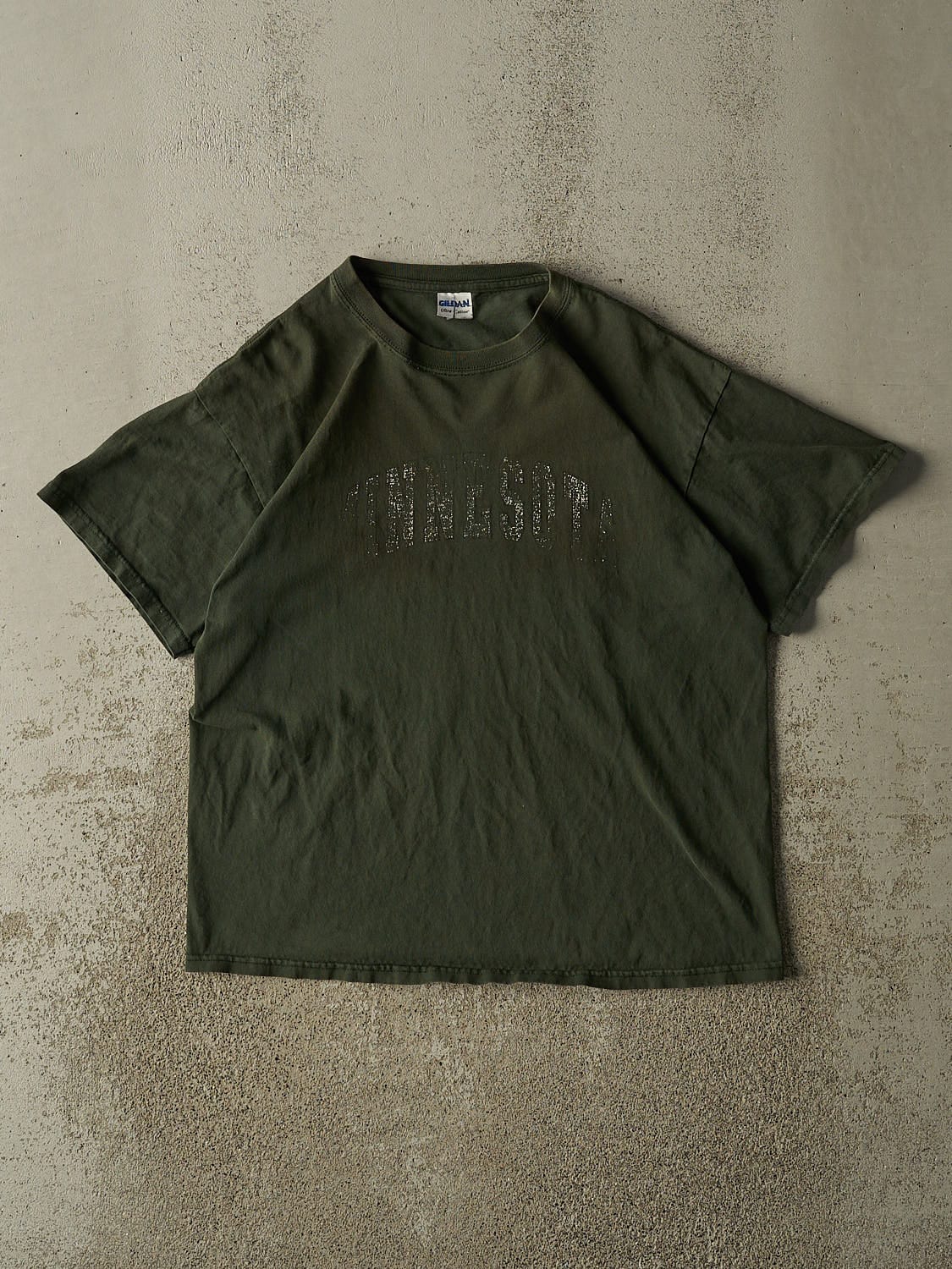 Vintage Y2K Green Faded Minnesota Tee (M)