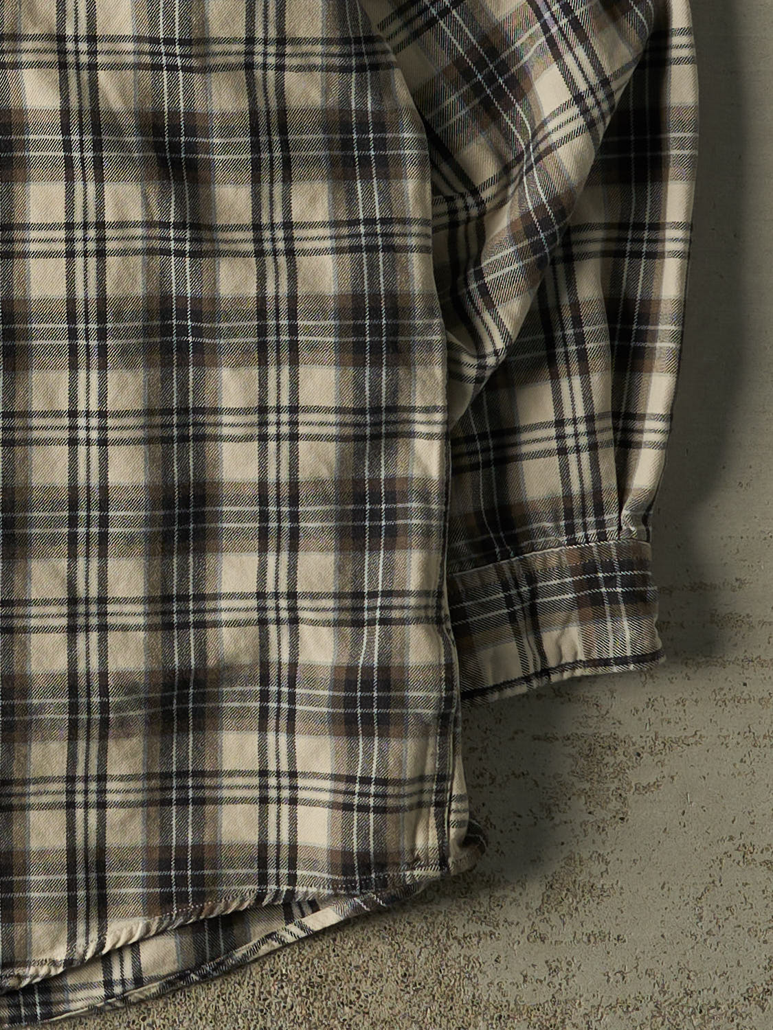 Vintage 90s Beige Carhartt Plaid Button Up Long Sleeve (XXXL)