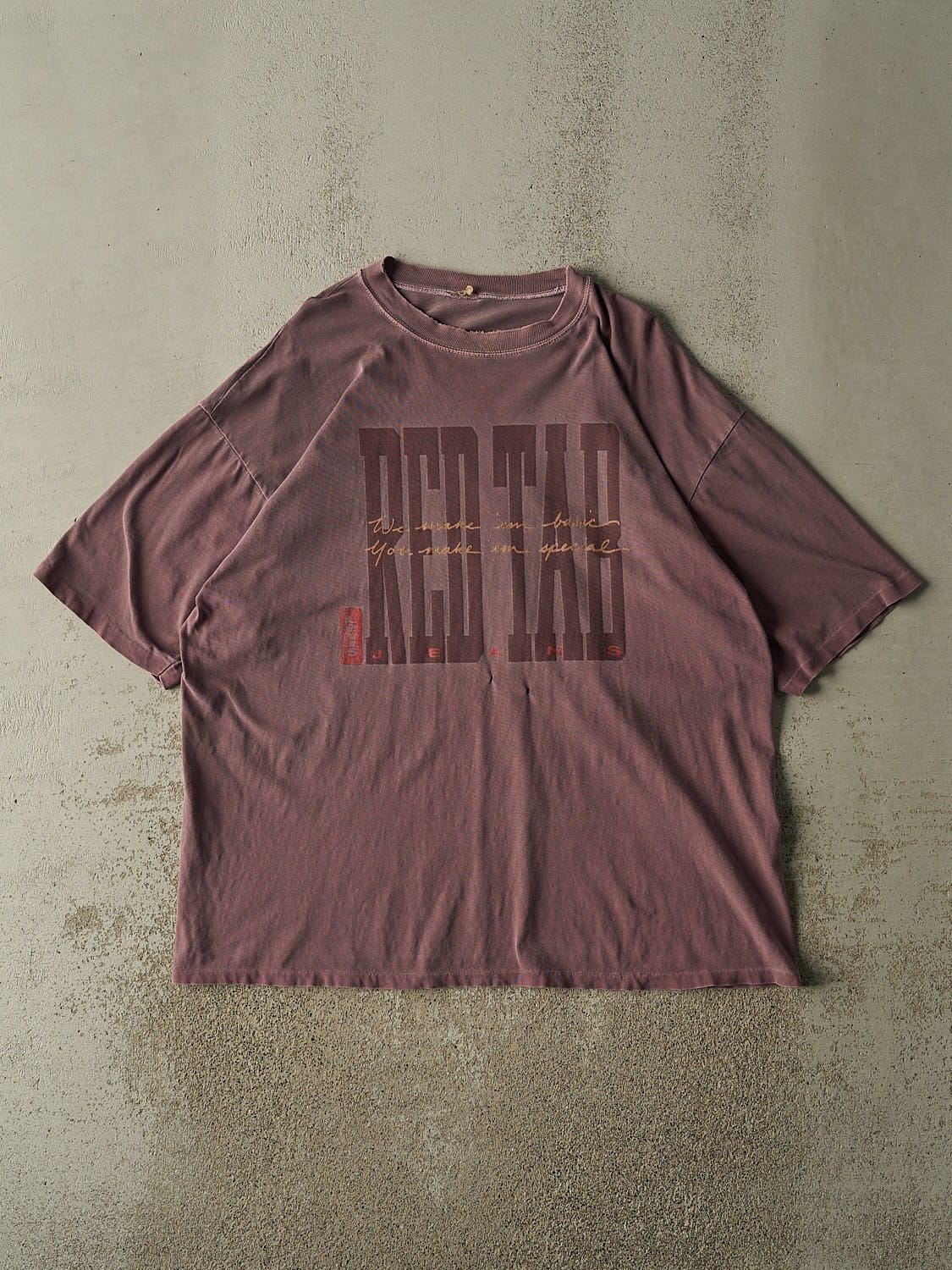 Vintage 90s Sun Faded Burgundy Levi's Red Tab Tee (XXL)