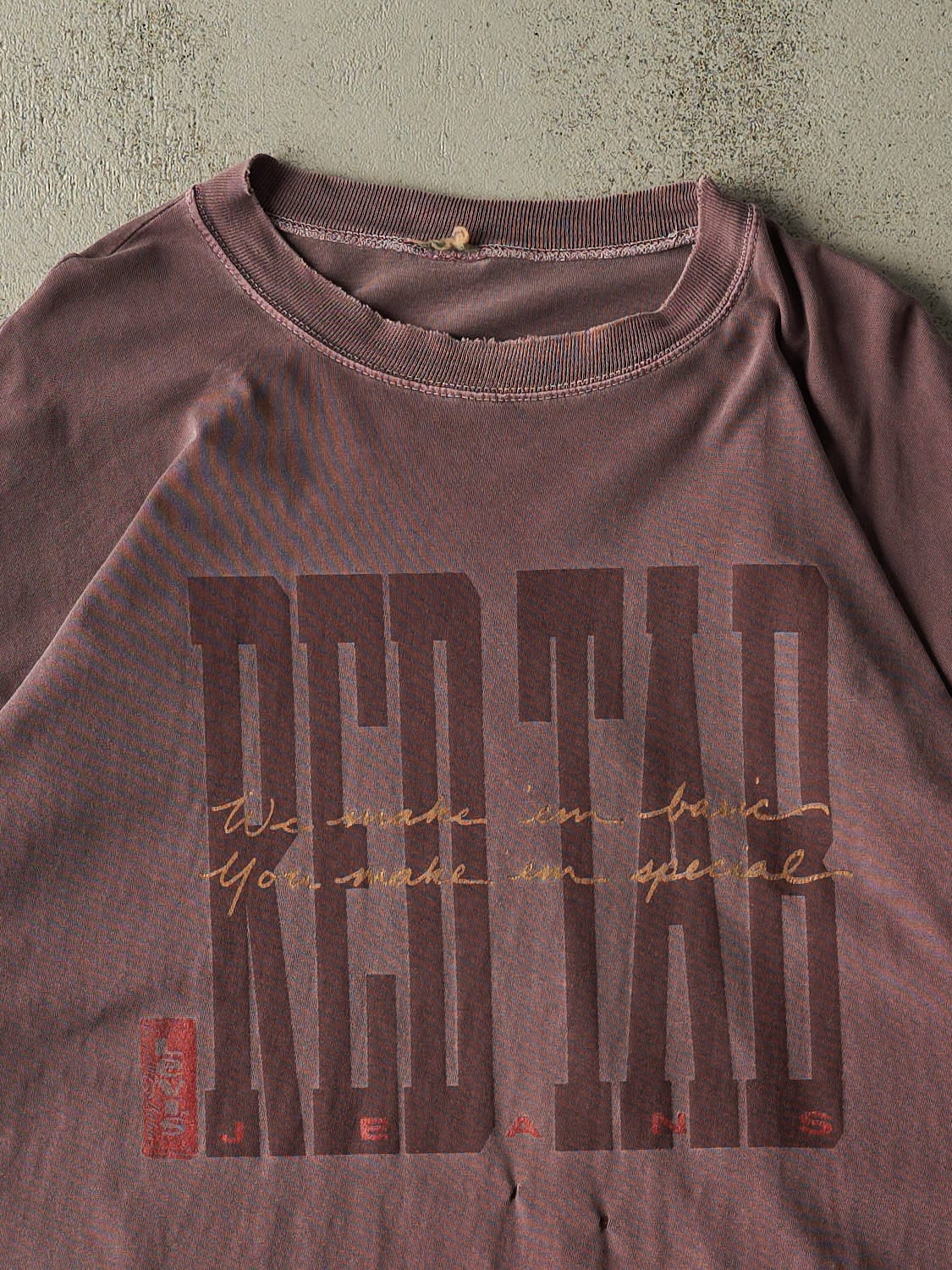 Vintage 90s Sun Faded Burgundy Levi's Red Tab Tee (XXL)
