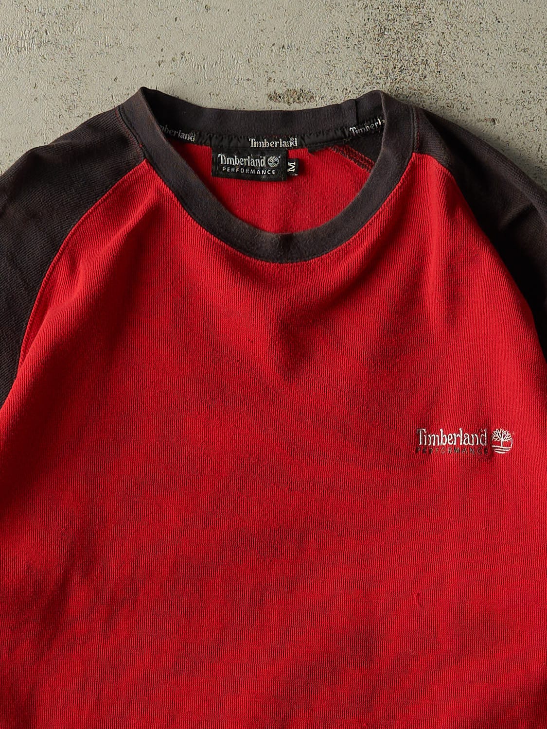 Vintage Y2K Red Timberland Textured Long Sleeve (L/XL)