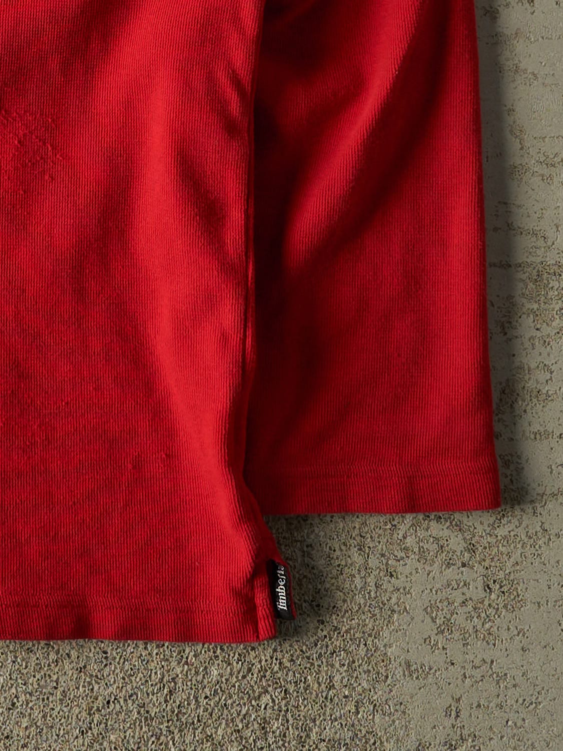 Vintage Y2K Red Timberland Textured Long Sleeve (L/XL)